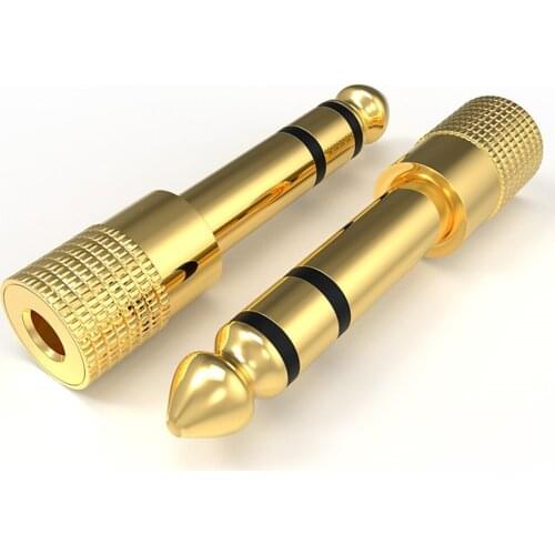 6.5mm Male To 3.5mm Female Jack Plug Audio Headset Microphone Guitar Recording Adapter 6.5 3.5 Converter Aux Cable Gold Plated