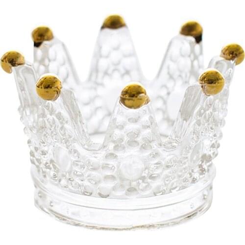 Candle Holder Multipurpose Crown Shape Ash Tray Makeup Sponge Holder Ring Holder Home Crafts Decor