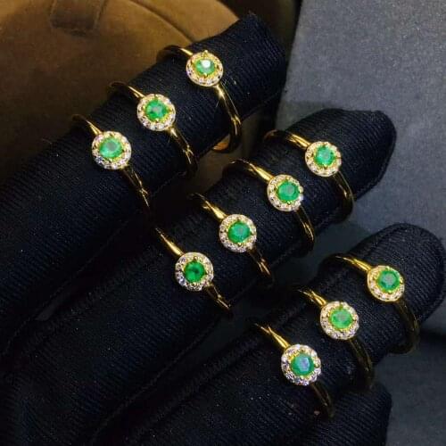 Proposal ring Natural and Real emerald ring 925 sterling silver Fine jewelry For men or women
