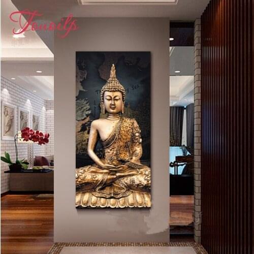 Religious Buddha icon diamond painting cross stitch portrait mosaic full diamond embroidery square rhinestone embroidery people