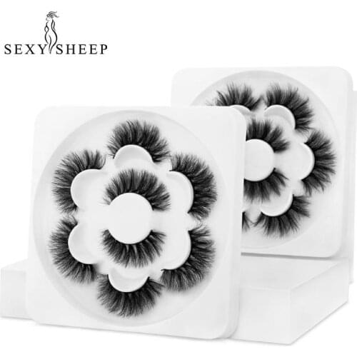 SEXYSHEEP 4 Pairs Mink Lashes Faux Eyelashes Mink False Eyelashes Dramatic Volume Lashes Eyelash Extension False Eyelashes