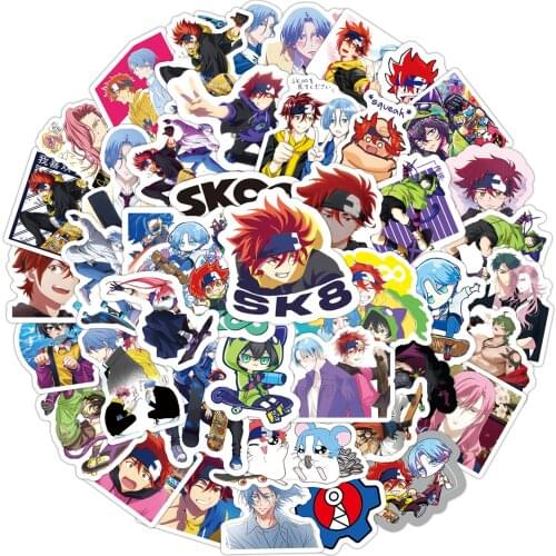 50PCS Anime SK8 the Infinity Stickers Cool Cartoon Graffiti Decals DIY Skateboard Fridge Guitar Laptop Waterproof Kids Sticker