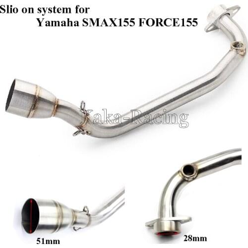 S-MAX 155 Motorcycle Exhaust Pipe Scooter Front header link Pipe Middle Tube Slip-On System For Yamaha SMAX155 Force155 SMAX 155