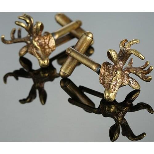 High quality mens Cufflinks new fashion fashion jewelry bronze deer Cufflinks mens business shirt suit button pin gift