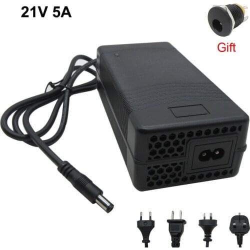 21V 5A Lithium Battery Charger for Electric Tool Screwdriver 18.5V 5S Li-ion Battery Charger DC Port 21V