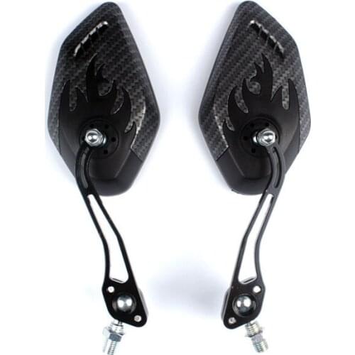 Carbon Pattern Bicycle Handlebar Rearview Mirror 360 Rotation Rear Mirror Fit Mountain Bike Aluminium Alloy Cycling Accessories