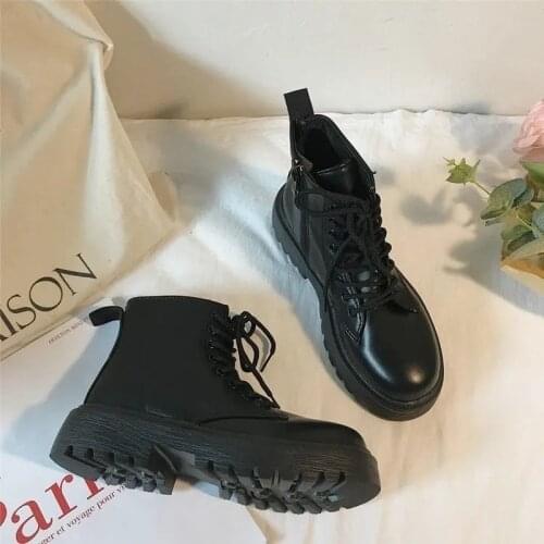 Women Ankle Boots Platform Round Toe 5cm Heel Fashion Shoes for Woman Botas Mujer Plus Size 43 Chunky Boots Womens Riding Boots
