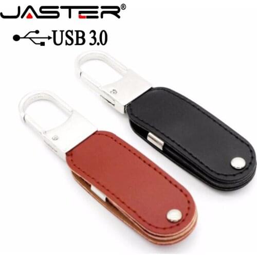 100% real capacity metal leather keychain pendrive usb flash drive 32GB 8GB USB 3.0 commercial Memory Stick Pendrives fashion