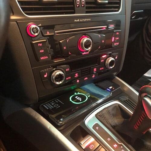 15W car QI wireless charger for Audi Q5 SQ5 A5 S5 RS5 A4 B8 A4 Allroad fast charging plate phone charger charging holder