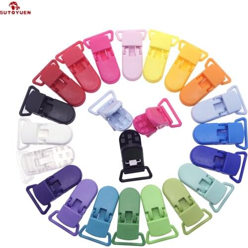 180pcs 15 Colors Mix 3/4" 20mm Wide Plastic Suspender Clips Baby Plastic Pacifier Clips Dummy clip