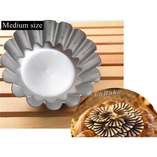 2pcs/lot) Medium size 5 inches chrysanthemum sun flower shape aluminium Coconut Egg Tart Mold pizza pan jelly bread baking tool