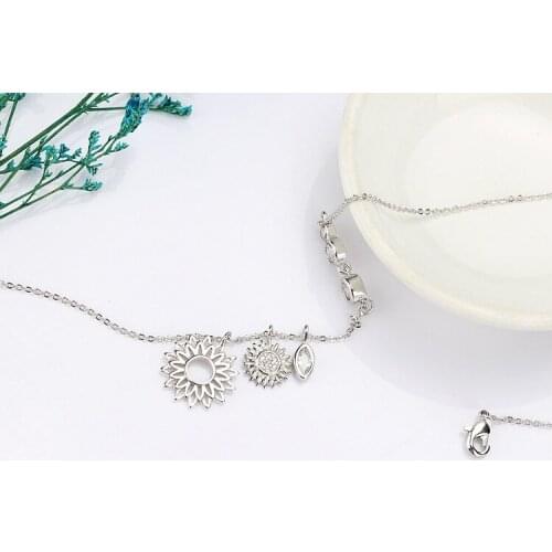 2021 European Hot Sunflower necklace female fashion jewelry crystal from Swarovskis simple Women Necklace as Gifts