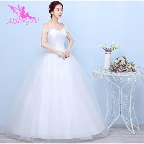 AIJINGYU 2021 2020 mermaid Customized new hot selling cheap ball gown lace up back formal bride dresses wedding dress FU226
