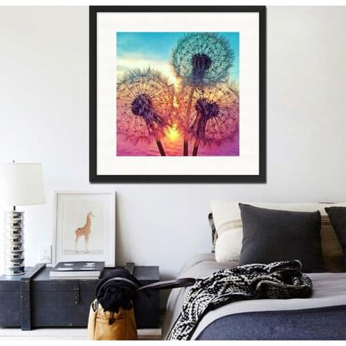 Full Drill Round 5D DIY Diamond Painting Dandelion Embroidery Cross Stitch Craft Rhinestone Mosaic Painting