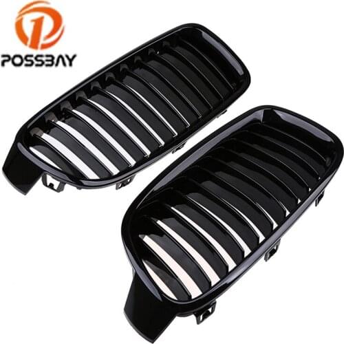 POSSBAY Auto Front Bumper Grille Mesh Cover Kidney Racing Grill for BMW 3-Series F30 320dX/320i/340iX/Hybrid 3 Sedan 2012-2017