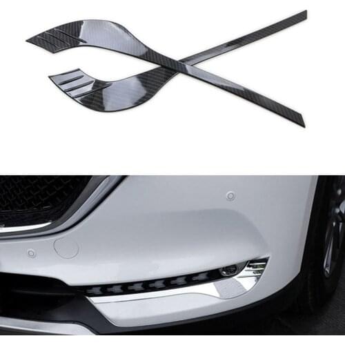 Car ABS Carbon Look Front Fog Light Eyelids Fog Lamp Eyebrows Cover Trim for Mazda CX-5 CX5 2017- 2020 Car Accessories