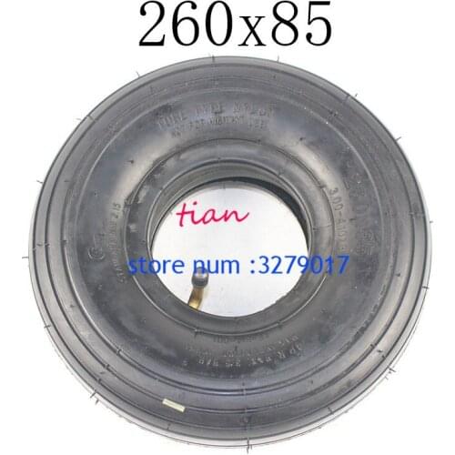 Free Shipping Good Quality 260x85 Tire and Inner Tube for 3.00-4 (10"x3", 260*85) Knobby Scooter, ATV and Go Kart Tire