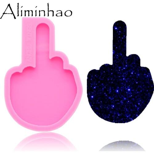 DY0119 Shiny love sign hand Middle finger Silicone Molds DIY Jewelry mold craft keychain epoxy resin Mould Craft