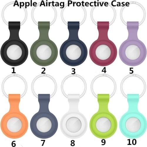 For Apple AirTags Silicone Case with Buckle Anti-lost Protective Cover Location Tracker Cover for Airtags Sleeve Air Tag Cases