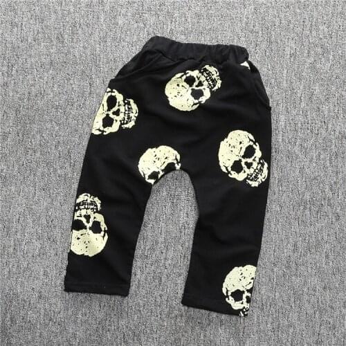 NZ256,2020 spring autumn new children clothing girls pants for boys ,kids clothes cartoon pants baby bloomers skull pant retail