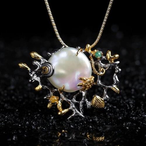 Designer S925 Sterling Silver Jewelry Ladies Elegant Accessories Natural Baroque Pearl Pendant And Brooch Dual-use Wholesale