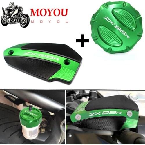 For Kawasaki NINJA ZX-25R ZX25R 2021 Motorcycle Front & Rear Fluid Reservoir Cover Cylinder Reservoir Brake Cap