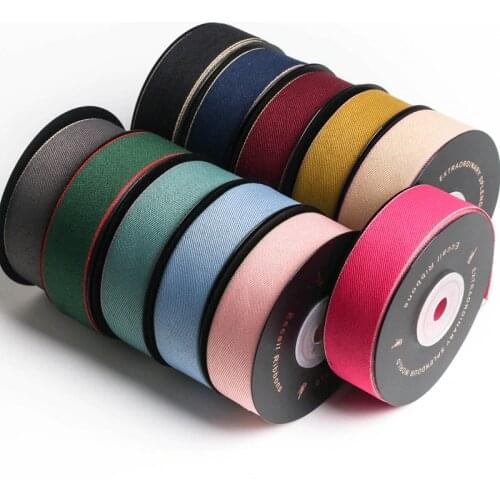 10yards/roll 10mm 25mm 40mm Double-sided Colorful Edge Grosgrain Stain Ribbon Handmade Hair Accessories DIY Bow Lace Ribbons