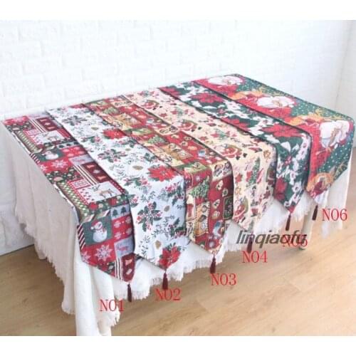 New European style home bed flag table Christmas decoration gift Santa Claus table flag Table runner