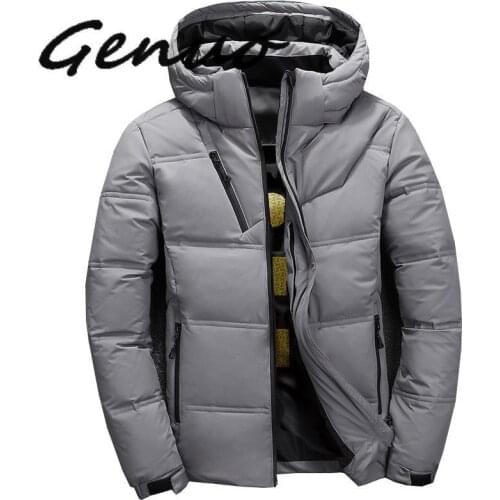 Genuo New 2020 Jacket Men Short Warm Thick Quality Zipper Hooded Outwear Coats Male Overcoat Jackets Winter Men Coat Jacket
