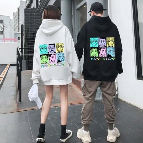 Harajuku Hunter X Hunter Killua And Gon Unisex Hoodie Couple Wear Printing Mens Hoodie Male Sweatshirt Daily Casual Streetwear