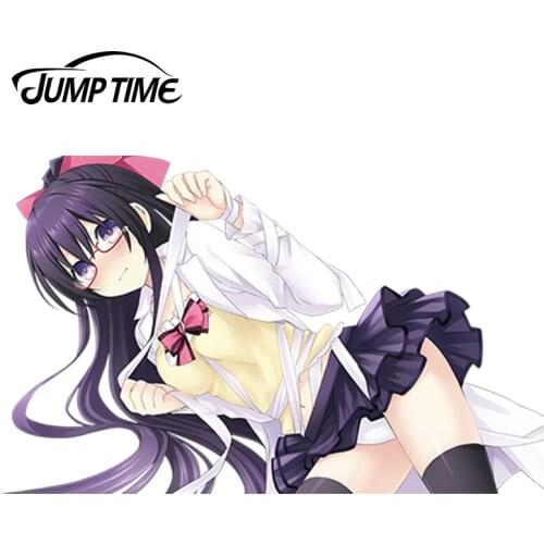 JumpTime 13cm x 7.8cm 3D Sexy Car Stickers Date a Live Anime Car Window Decal Sticker Rear Windshield Car Styling Sticker JDM