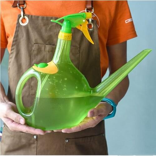 1.5L Watering Can with Built in Spray Bottle Long Mouth Plastic Indoor Spray Plant Flower Watering Sprinkler Gardening Tools
