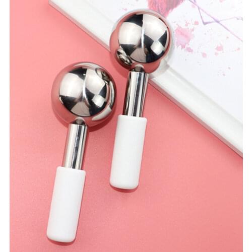 Stainless Steel Beauty Ice Globes Face Massager Cryo Massage Tools For Body And Neck Face Lift Skin Care Home Spa Facial Roller