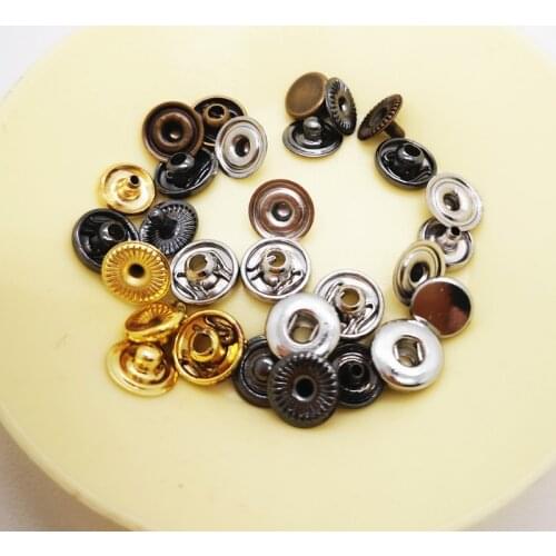100sets Metal brass Press Studs Sewing Button Snap Fasteners Sewing Leather Craft Clothes Bags handmade 6/8MM 31/633/655/201/203