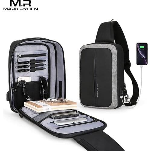 Mark Ryden New Anti-thief Crossbody Bag Waterproof Men Sling Bag Fit 9.7 inch Ipad Fashion Shoulder Bag