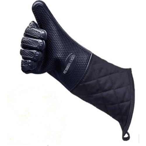 2019 New Long high temperature-resistant silicone insulation gloves microwave oven anti-scalding waterproof gloves