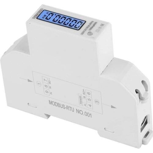 5-100A 220V Energy Meter Single Phase RS485 MODBUS Protocol LCD Backlit Display Din Rail Watt Meter Energy Meter