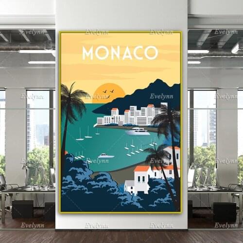 Monaco Poster, Monaco Travel Print, Monaco Wall Art, Monte Carlo Travel Print,Monte Carlo Poster, Home Decor Canvas Unique Gift