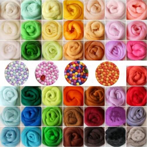 1 Set 3g 36 Colors Merino Wool Fibre Roving For Needle Felting Hand Spinning