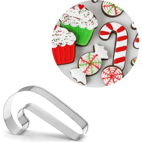 Christmas Cookie Stamp Cutter DIY Fondant Chocolate Cake Embossing Stencil Christmas Tree Crutch Mold Biscuit Mold Baking Tools