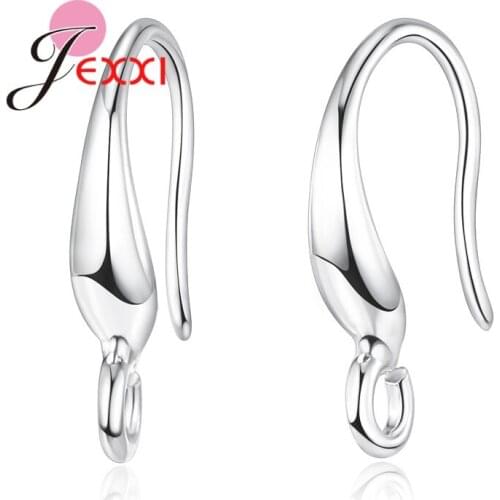 100pcs Jewelry Components 925 Sterling Silver Earrings Hooks for Women DIY Jewelry Findings Parts Accessories