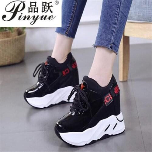 Spring Autumn Platforms Wedges Boots Women Casual Lace Up Martin Boots Fashion High Heels Shoes Female Height Increasing Pumps