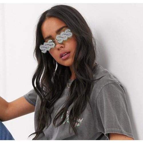 Unisex Dollar Shapes Sunglasses Women Rimless Gradient Blade Sun Glasses For Cosplay Show Internet Celebrity Recommend Oculos