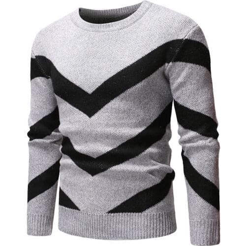 Sweater 2018 New Soft Men Knit Wear Crew Neck Long Sleeve Patchwork Casual Sweater Jumper Basis Pullover