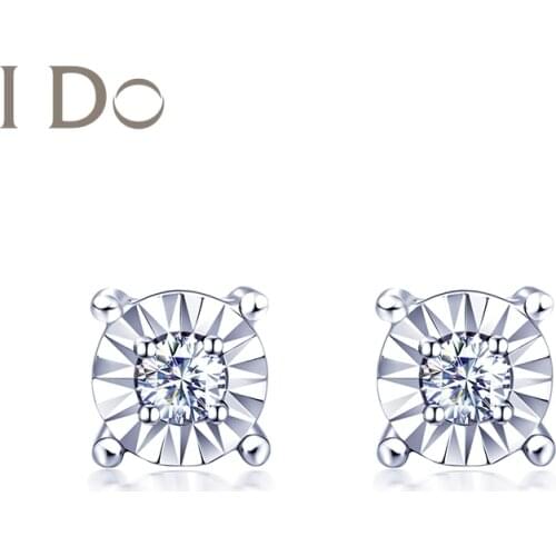 I Do Romance Series 2021 Trend Real 18 K White Gold Earring Genuine Diamond Earring Fine Elegant Jewelry Love Gift