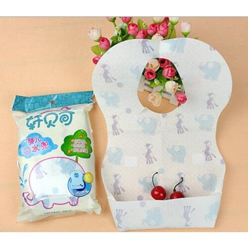 10 pcs/bag newborn baby outdoor bibs boy girl Sterile disposable bibs,baby waterproof Disposable bibs,kids feeding Portable bibs