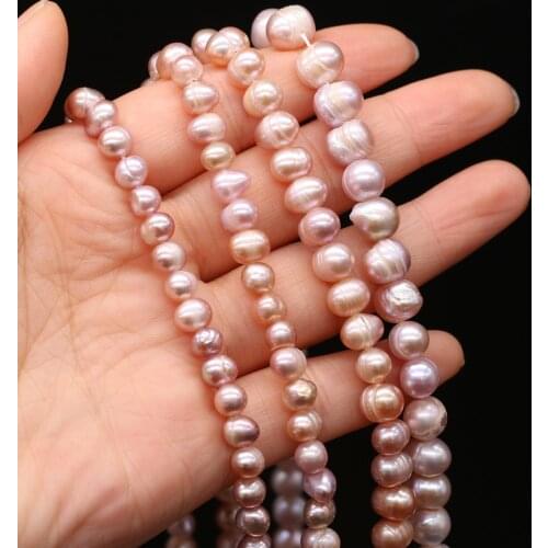 100% Natural Freshwater Pearl purple Round Beaded for Jewelry Making Irregular Beads DIY earring Bracelet Necklace Accessories