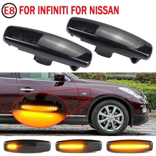 2pcs for Infiniti EX25 EX35 EX37 FX30d FX35 FX37 FX50 G25 G35 G37 JX35 M25 M35 M37 LED Dynamic Side Marker Turn Signal Lights
