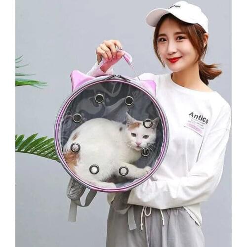 2021 New Cat Package Transparent Out Portable Porous Breathable Laser Dog Bag Space Capsule Cat Backpack