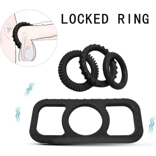 4Pcs/Set Silicone Durable Penis Ring Male Ejaculation Delay Cock Ring Lasting Reusable Penis Erection Cockring Sex Toys for Men
